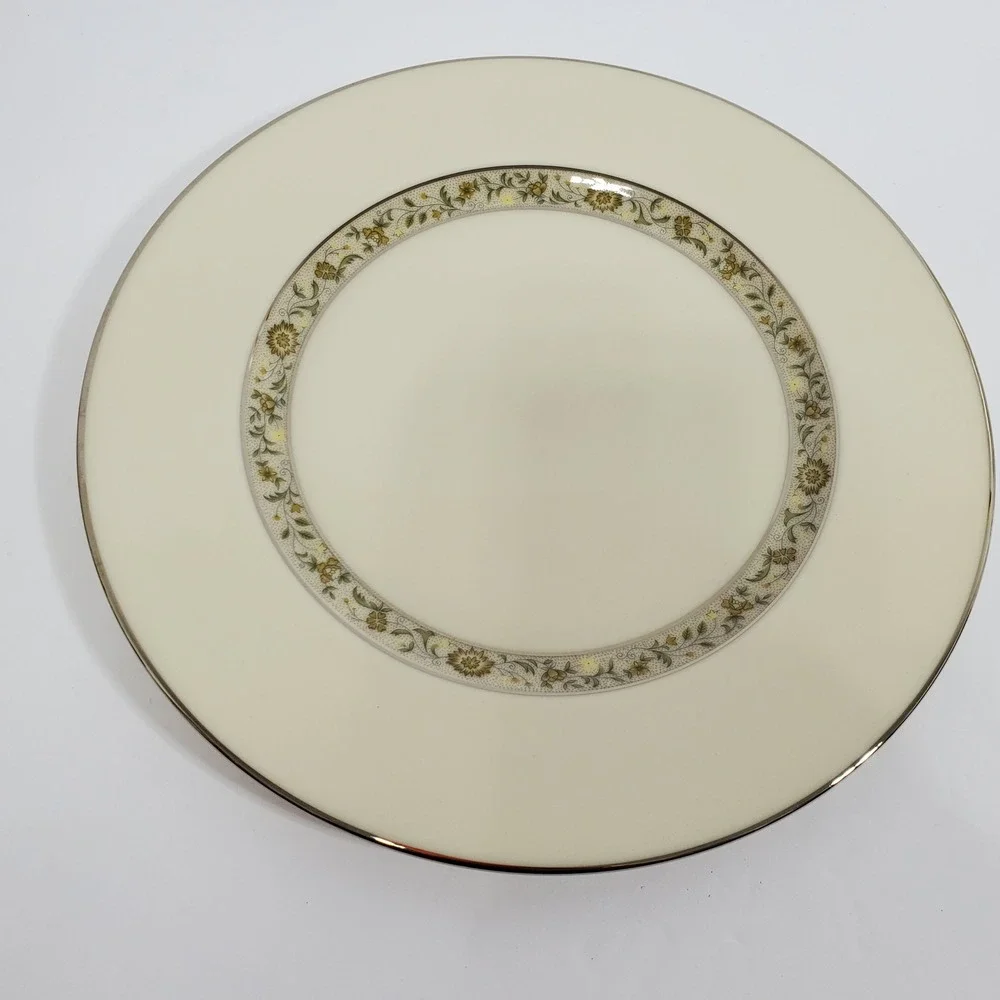 Lenox Springdale Salad Dinner Bread & Appetizer Plates 3 Pieces Platinum Trim